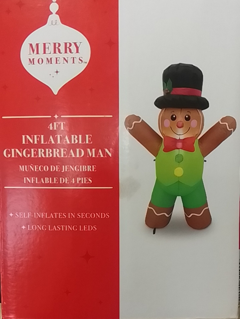 4ft Inflatable Gingerbread Man - Picture 2 of 5